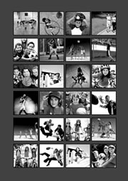 photo collage template of black and white grid layout