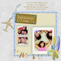 printable scrapbook template for cool summer time