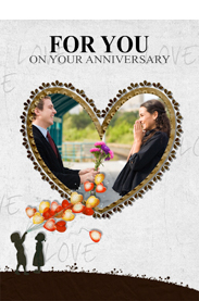 surprising anniversary card with love hearts