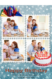happy birthday card with cake and candles