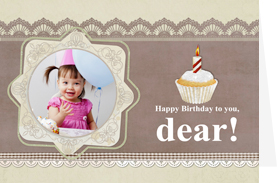 one year old card for sweet baby girl