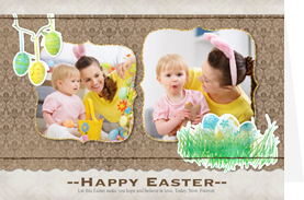 beautiful easter card with colorful eggs