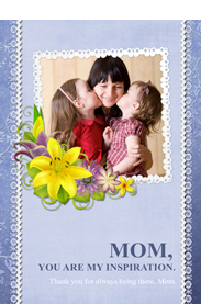 sweet kiss and hug card for mom