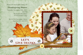 memorable thanksgiving card for family dinner