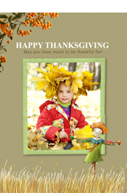 golden fall style thansgiving card