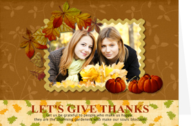 memorable thanksgiving card with gracious bliss