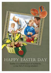 happy easter card with family