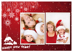 happy new year card with children
