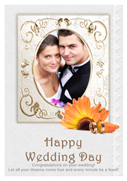 happy wedding card template