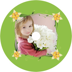 flower frame disk cover template