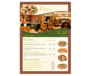 pizza pie menu template