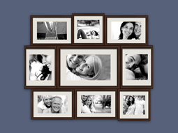 Make a photo collage with brown borders