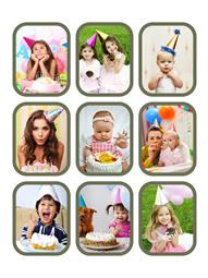 grid collage template for a happy kids' party