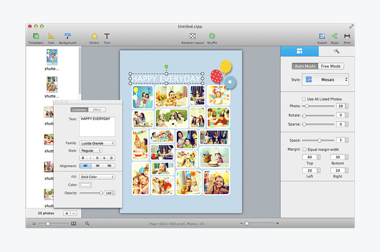 collage and photo editor for mac with speech bubles